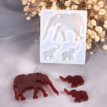 Gyvūnų dramblys vištienos kupranugaris polar bear dervos pelėsių epoksidinės dervos amatų keychain silikono formos 