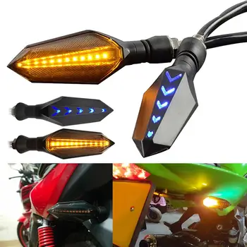 2vnt Motociklo Universalus LED Vandeniui Geros Kokybės Posūkio Signalo Lemputė Lemputė Tekančio Vandens Šviesos поворотники