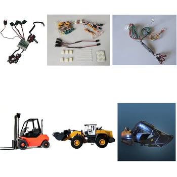 Hidraulinės Inžinerijos Mašinų Žaislas Modelio LED Apšvietimo Sistema Nuotolinio Valdymo Žaislai Ekskavatorių Buldozerių, Šakiniai Krautuvai, Lempos