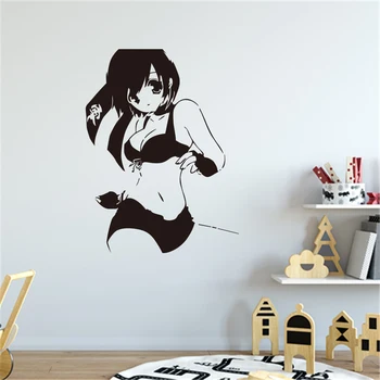 Sexy anime cartoon grožio moteris, Meno Dekoro Sienų Lipduko vaikų Darželio, Vaikų Kambarys kambarį kambarį Vinilo Sienos Lipdukai S7