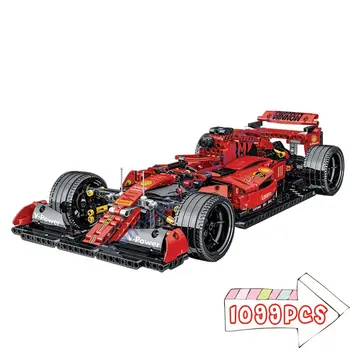Naujas 1099PCS F1 Lenktynių Automobilių Formulės Blokai Technologijos Plytų Modeliavimas Vaikų Berniukų Dovanos, Žaislai, 