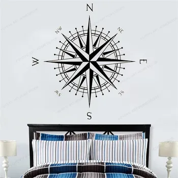 Kompasas Siena lipdukas vinilo namų nuimamas dailės freskos miegamojo sienų dekoras jūrmylių sienos lipdukas HJ686