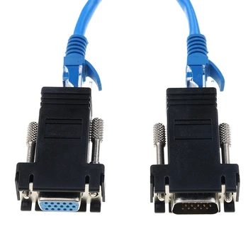 Kebidu RJ45 Ethernet VGA Pratęsimo Extender Laido Vyrų ar Moterų Lan Cat5 Cat5e Adapteris Didmeninė Nešiojamas KOMPIUTERIS