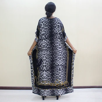 Indie Folk Prarasti Leopard Rudenį Afrikos Suknelės Moterims Apvalios kaklo Pusė Rankovės Maxi Suknelė
