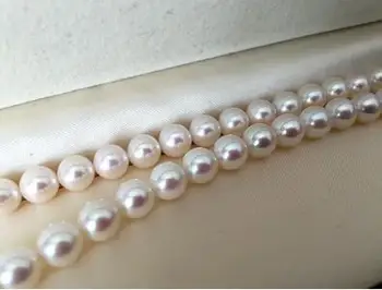 Nemokamas pristatymas Amžinas Moterų GiftSterling nekilnojamojo Japonija Akoya natūralus jūros perlas turas turas nepriekaištinga 9-10M
