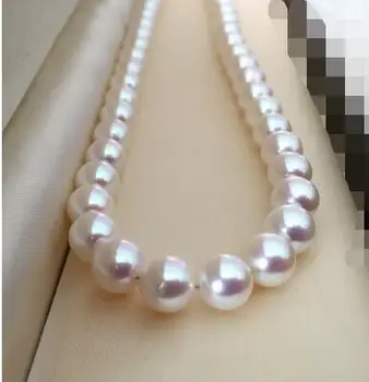 Nemokamas pristatymas Amžinas Moterų GiftSterling nekilnojamojo Japonija Akoya natūralus jūros perlas turas turas nepriekaištinga 9-10M