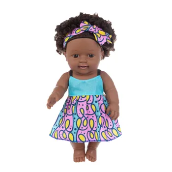 Juodas Juodosios Afrikos Kūdikių Mielas, Garbanotas Juodas 30CM Vinilo Kūdikių Žaislas Žaislas-Geriausia Dovana Kalėdų Dovana lėlės, žaislai mergaitėms