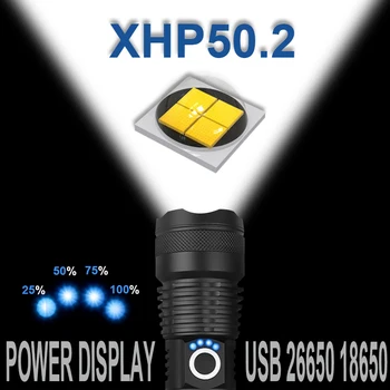 Šviesus xhp p50 labiausiai galingas žibintuvėlis xhp70 taktinis žibintuvėlis xhp50.2 x5 