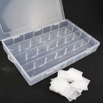 Reguliuojamas 24 Skyrelio Skaidraus Plastiko talpinimo Papuošalai, Auskarai Atveju mažų objektų Caja de almacenaje
