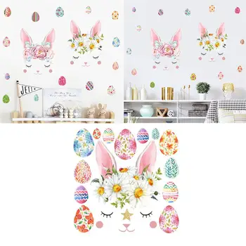 Velykų Kiaušinių Sienų Lipdukai Easter Bunny Dekoratyvinės Sienų Lipdukai Vandeniui Langą Lipdukai