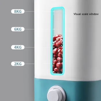 Automatinis Plastikinių Grūdų Balionėlis Talpinimo Matavimo Puodelis Virtuvės Maisto Bakas Ryžių Indą Organizatorius Grūdų Saugojimo Skardinės