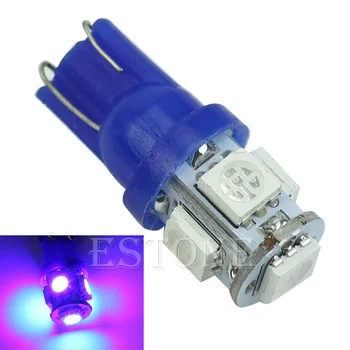 1PC T10 5-LED 5050 SMD 194 168 W5W Mėlynos Šviesos Pleištas Lemputės XENON Automobilio galinių žibintų E7CA