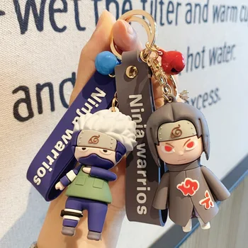 Karšto 3D Anime Keychain paketų prižiūrėtojų raktinę Naruto Keychain Pav Kakashi Naruto Lėlės Automobilių Key Chain Bag Pakabukai Pakabukas Dėl Cosplay Dovana