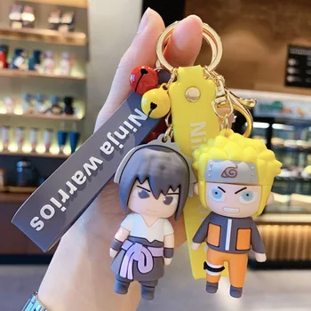 Karšto 3D Anime Keychain paketų prižiūrėtojų raktinę Naruto Keychain Pav Kakashi Naruto Lėlės Automobilių Key Chain Bag Pakabukai Pakabukas Dėl Cosplay Dovana