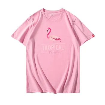 2020 vyriški Marškinėliai Flamingo Vasaros Mados 3D Spausdinimo Atsitiktinis O-Kaklo trumpomis Rankovėmis Medvilnė Instagram Hipster Juokinga Viršūnes Tee