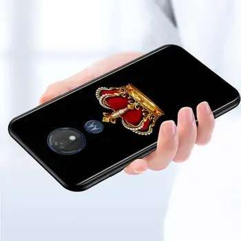 Karalienė King Crown Princess for Motorola G8 G9 G E7 E6 Vieną Žaisti Marco Hyper Sintezės Stylus Galios Krašto Plus Black Telefono dėklas
