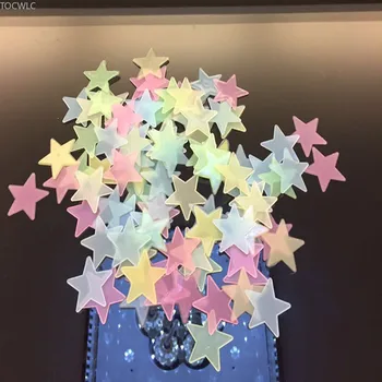 100vnt 3D Naktį Švytinčios Žvaigždės Lipdukai Švyti Tamsoje Žaislai Vaikams, Miegamojo Puošimas Kalėdų, Gimtadienio Dovana, Liuminescencinės Žaislas