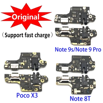 Originalus USB Įkrovimo lizdas Dokas Plug Jungtis Jack Mokestis Valdybos Flex Kabelis Xiaomi Poco X3 Redmi Pastaba 8T 9s 9 Pro