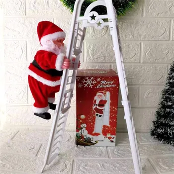 Elektros Laipiojimo Laiptais Santa Claus Kilnojamojo Įdomių Dekoro Elektros Interaktyvus Kalėdų Senelis Su Muzika Pliušinis Žaislas Dovanos Vaikams