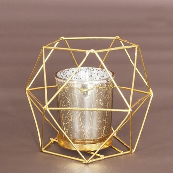 Šiaurės Stiliaus Kaustytomis Retro Geležies Tuščiaviduriai 3D Geometrinis Žvakių Laikikliai Namo, Dekoratyviniai Metalo Turėtojas Amatų Žvakidė Candelabros