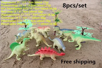 Aukštos kokybės plastiko, Modeliavimo dinozaurų gyvūnų modeliai 8pcs/set dinozaurų žaislas statinio gyvūnų modeliai