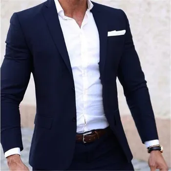 Naujas Klasikinis Užsakymą Groomsmen Tuxedos Vyrų Kostiumas Slim Fit Terno Masculino Vyrų Vestuvių Kostiumą 2vnt ( Striukė+Kelnės)