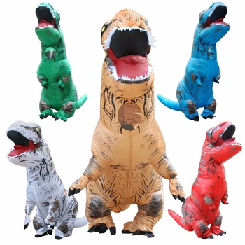 PRIPUČIAMI Dinozaurą T REX Kostiumas Susprogdinti Dinozaurų Helovinas Pripučiamas kostiumas Šalis kostiumų suaugusiems