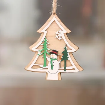 Kalėdinė dekoracija medinių Kalėdų lazerio tuščiaviduriai Kalėdų eglutė mažas pakabukas medinis penkerių-pažymėjo žvaigždutė bell pakabukas dovana