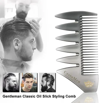 Džentelmenas Platus Dantų Plaukų Šukos dvipusis Klasikinis Naftos Dėmė Plaukų Šepetys plaukų iššukavimo Anti-static Hairbrush Kirpykla Stilius Įrankiai