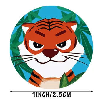 500pcs Zoologijos sodas Gyvūnų, animacinių filmų apdovanoti Lipdukai, etiketės vaikams klasikinis žaislai mokyklos mokytojas Decal 8 dizaino modelis Tigras, zebras