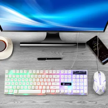 Žaidimų Klaviatūra, Žaidimų Pelės Mechaninė Jausmas RGB LED Apšvietimu Žaidėjus Klaviatūros USB Laidinė Klaviatūra Žaidimų KOMPIUTERĮ Nešiojamas Kompiuteris