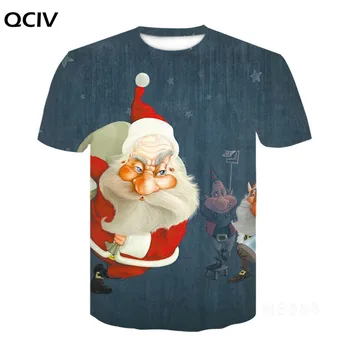 Marškinėlius Kalėdų T-shirt Vyrai Anime Marškinėliai 3d Spausdinimo Įdomu Tshirts Punk Roko marškinėlius Šalies Laimingas Mens Drabužių 6XL