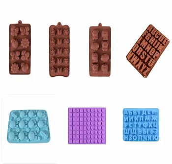 Įvairios Formos 3D Silikono Numerių Vaisių Gyvūnų Šokolado Pelėsių, Saldainių, Sausainių Kepimo Minkštas Pelėsių rusijos Tortas Apdailos Įrankiai