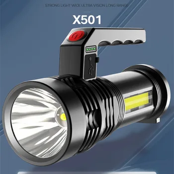 XHP500 labiausiai galingas led žibintuvėlis fakelas usb X501 įkrovimo taktinis žibintuvėlis vertus lempos Lauko apšvietimas nemokamai shpping 1pc