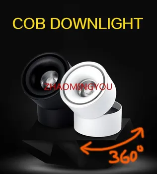 JŪS 20PCS COB LED Downlight 6W 9W 12W 15W 360 laipsnių Besisukantis Išvengti Akinimo Downlight COB Šviesos Šaltinis AC100V-250V Nemokamas Pristatymas