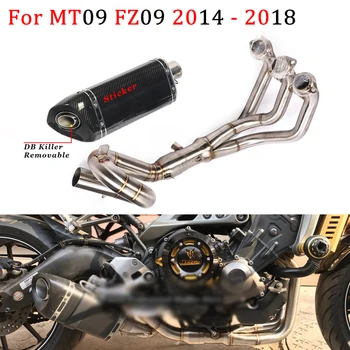 Už Yamaha MT09 FZ09 - 2018 17 MT 09 Motociklo Modifikuoti Visą Sistemos, Išmetimo Duslintuvo Pabėgti Nustatyti Antraštė Priekiniai Vidurio Link Vamzdžio