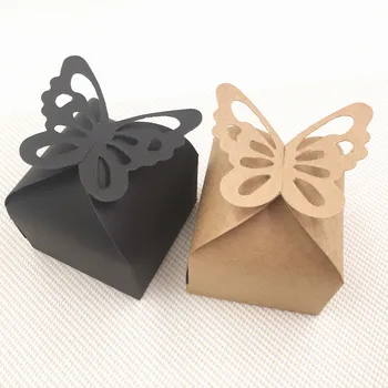 20pcs/daug Juoda/Kraft dėžutė pakuotės rankų darbo muilo, popieriaus dėžės/saldainių dovanų dėžutė ir drugelis kraft sandariklio vestuvių dovana