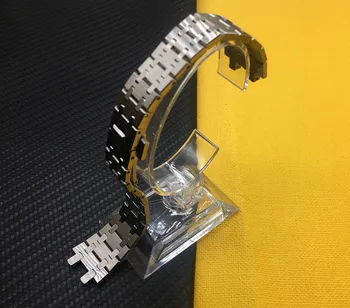Top Brand watchband 21mm 26mm Sidabro Vyrai moterys Visą Nerūdijančio Plieno Žiūrėti Band Apyrankę, AP ROYAL OAK dirželis logotipas ant sagties