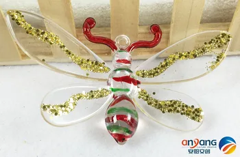 Kalėdų papuošalai langą švenčių dekoravimas pakabukas 9CM 6pcs akrilo tapyba bičių