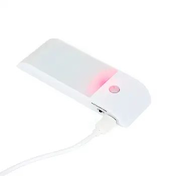 Balta 12LED USB Įkrovimo Judesio Indukcijos Jutiklis Spinta naktinė lempa Lempos 3 Apšvietimo Režimus balta šviesa