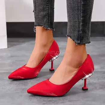 Moterų Batai Spalva Nurodė Aukšti Kulniukai 2021 Naujas Bauda Paslysti Ant Seklios Zapatos De Mujer Plataforma Seksualus Szpilki Damskie
