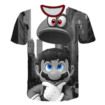 2019 Vasaros Mados vaiko marškinėliai Vaistai ir piktžolių marškinėliai Animaciją Super Mario 3D Spausdinimo Mens Moteriški t shirts