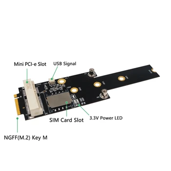 Mini PCI-E su M. 2(NGFF ) Mygtuką M Adapteris su SIM Kortelės Lizdas WiFi/WWAN/LTE Modulis