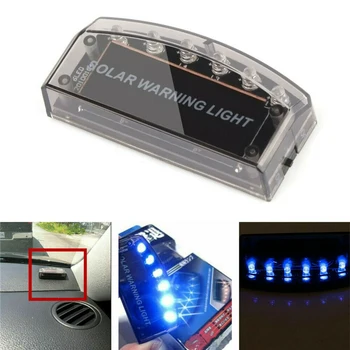 Automobilio LED Signalas Šviesa Saulės Energijos Imituojamas Vibracijos Jutiklis Įspėjamoji Lemputė Automobilių Apsaugos Anti-Theft Mirksinti Šviesa