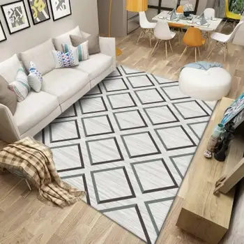 Nordic Light Luxury Living Room Kilimas, Kavos Staliukas Užsakymą Šeimos Kambarys Didelis Plotas, Geometrija Gali Sumažinti Lovos Pusėje Miegamasis Kilimėlis