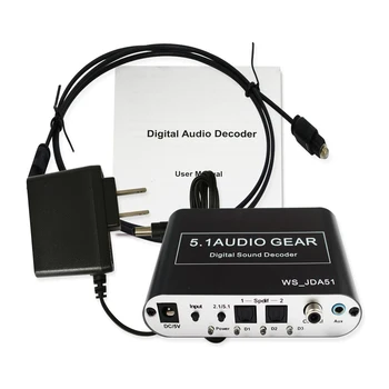 PPYY NAUJAS -5.1 Garso Dekoderis Digital AC3 Optinė Stereo Analog Surround HD 2 SPDIF Uostų HD Audio 