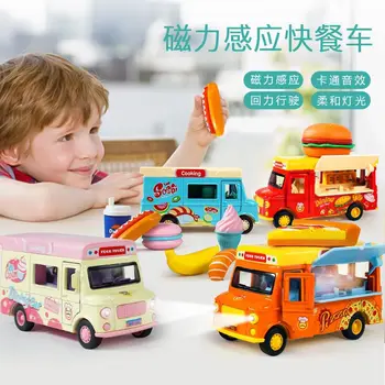 1:36 aukšto modeliavimas lydinio automobilio modelį ice cream takeaway automobilio modelio vaikų indukcijos garso ir šviesos atsitraukti automobilio modelį