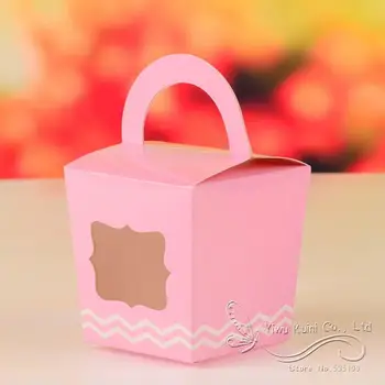 12x Rožinė Vieną Pyragą Keksų Dėžės Švarus Lango Kubo Už Torto Dėžės Ir Pakavimo Dome Turėtojas Svečias Vestuves Naudai
