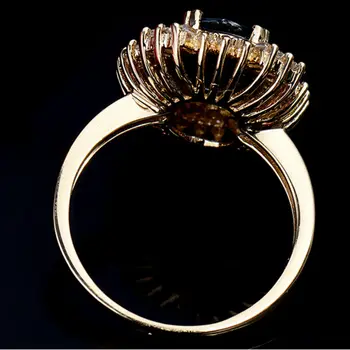 Naujas Ovalo formos 8x10mm 14 KARATŲ Geltonasis Auksas Diamond Gamtos Safyras Žiedai Baguette Deimantų Vestuvinis Žiedas Moterims Šalis, Dovana, Papuošalai
