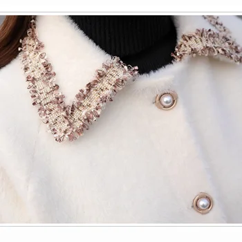 2019 m. Rudenį, Žiemą Vilnoniai paltai Moterims, Vilna&mišiniai Ilgas Vilnonis Kailis Atsitiktinis Palaidų Vilnos Striukė Moteriška Outwear
